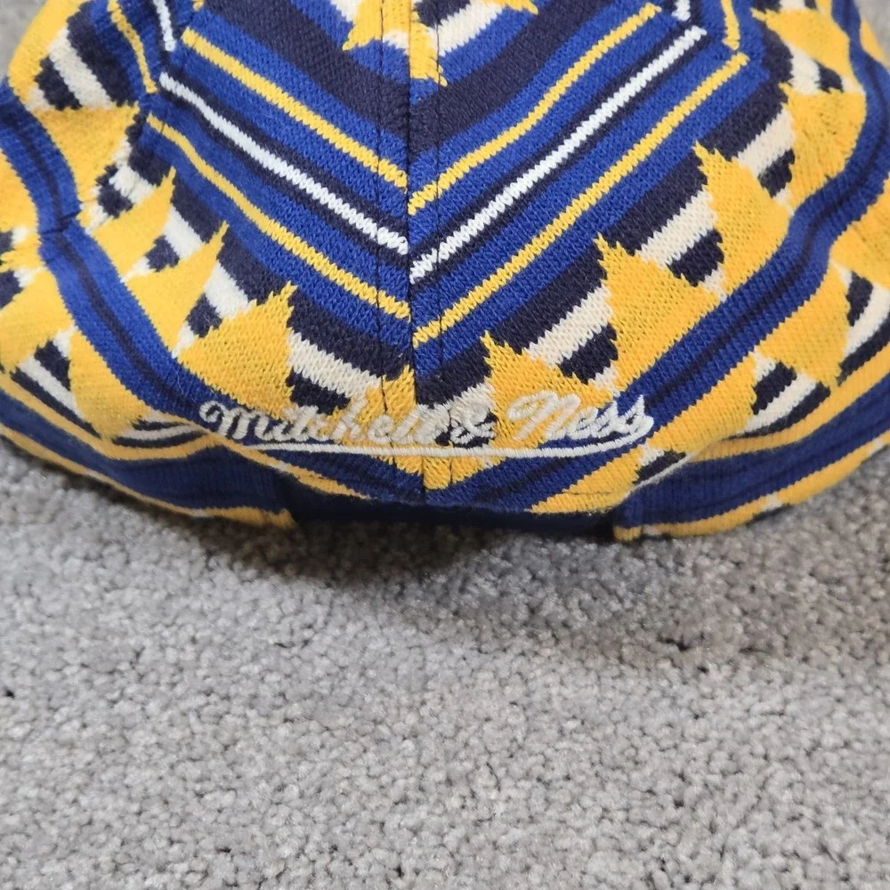 Mitchell & Ness Golden State Warriors Hat Mens OS Blue Snapback Knit Geometric